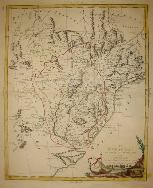 Zatta Antonio (1722-1804) Il Paraguai e parte dei Paesi adiacenti 1785 Venezia